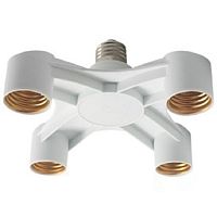 Патрон-переходник четверной Ecola Base Е27/4хЕ27 Белый картинка 